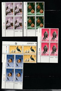 Jersey 217-221 Blocks Of 4 Set MNH Animals (D)