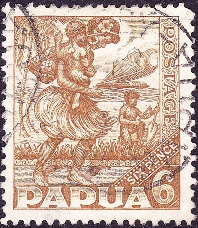 PAPUA 1932 KGV 6d Bistre-Brown SG137 FU