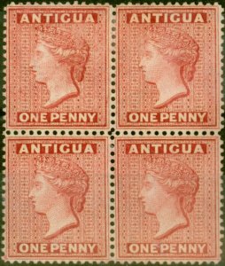 Antigua 1884 1d Rose SG26 V.F & Fresh MM & MNH Block of 4