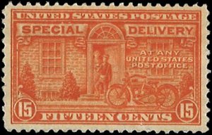 U.S. Scott # E16  1931 15c yel org  Messenger & Motorcycle  mint-nh- f-vf