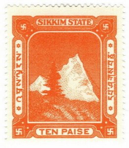 (I.B) India (Princely States) Revenue : Sikkim Duty 10p  