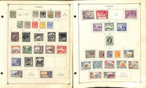Cyprus Stamp Collection on 25 Scott International Pages, 1922-1975 (BF)