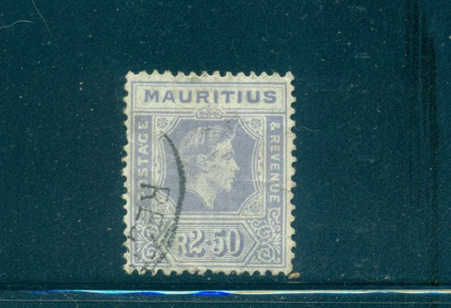 Mauritius - Sc# 220. 1943 Geo. VI 2.50R  Used. $26.00.