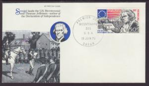 Senegal 430 US Bicentennial 1976 Fleetwood U/A FDC