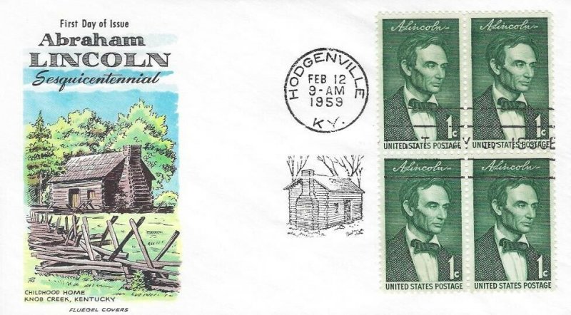 1113 1c ABRAHAM LINCOLN - Fluegel cachet