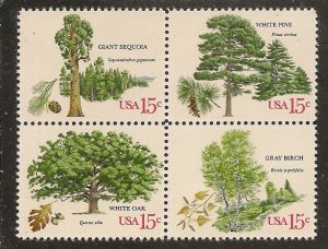 USA   Scott  1767a   Trees   MNH  Block