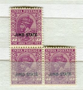 INDIA; JIND 1920s early GV issue fine MINT MNH 1a. 3p. BLOCK