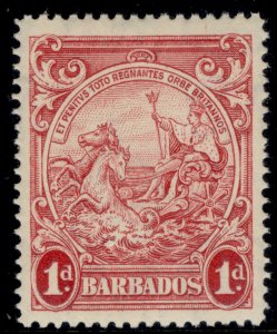 BARBADOS GVI SG249a, 1d scarlet, M MINT. Cat £19. PERF 14