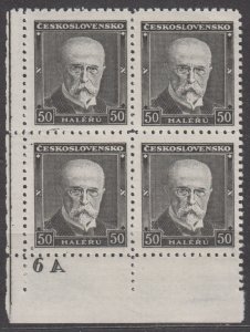 Czechoslovakia Scott #234 1937 MNH Plate 6A Block of 4