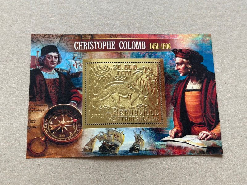 Ships, Columbus 2023 year 6 blocks Foil. Gold perforated  NEW MNH**