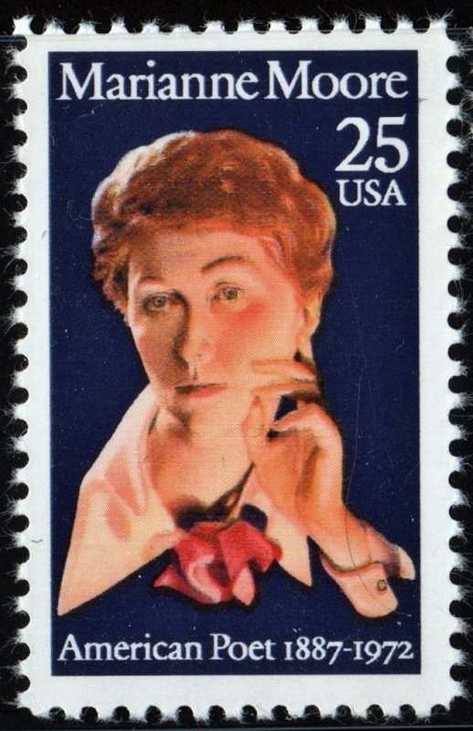 SC#2449 25¢ Literary Arts: Marianne Moore Single (1990) MNH