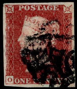 SG8, 1d red-brown, USED. Cat £55. BLACK MX. 4 MARGINS. 