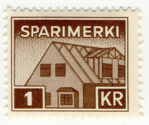 (I.B) Iceland Revenue : Savings Stamp 1Kr (Sparimerki)