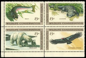 US Sc 1427-30 VF/MNH Se Tenant Block - 1971 8¢ Wildlife Conservation- P.O. Fresh