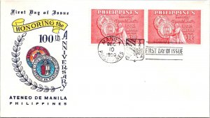 Philippines FDC 1959 - 100th Anniv Ateneo De Manila - 2x30c Stamp - F43558