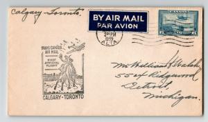 Canada 1939 First Flight Cover Calgary to Toronto (Can-301ad) - Z12826