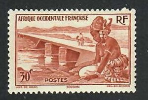 French West Africa; Scott 37;  1947;  Unused; NH