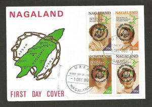 1985 Nagaland Girl Scouts 75th anniv ovpt QE II FDC