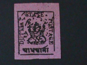 ​INDIA-DUTTIA STATES-1893 SC#5 ELEPHANT HEADED GOD POSTAGE STAMP- IMPERF MNH