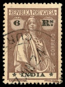 PORTUGUESE INDIA Sc 375G VF/USED - 1916 6r - Ceres Perf 15 x 14 Ordinary paper