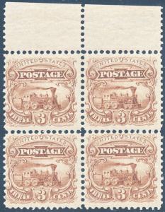 #114-E6d DIE ESSAY PLATE ON STAMP PAPER BLK/4 PERF 12 GUMMED MINT OG NH HV3139