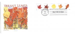 5971-75 Five Vibrant Leaves coils on one #10 size Panda Cachets FDC