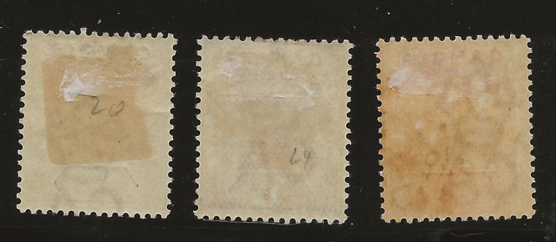 Gambia 20, 24, 26 SG 37, 41, 43 MHR VF 1898 SCV $72.00 (jr)