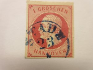 German States HANOVER Scott 19 XF++ THIN USED Lot11 Cat $4.50