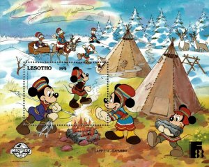 Lesotho 1988 - Disney, Mickey & Donald Family, Lapp Camp - Souvenir Sheet - MNH 