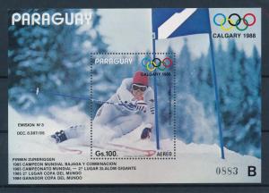[55497] Paraguay 1987 Olympic games Calgary Pirmin Zubriggen MNH B Sheet