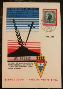 1945 Luxembourg Souvenir Postcard Cover FDC Liberation For The Youth Who Fight