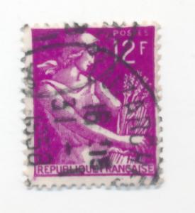 France 1957  Scott  834 used - 12fr, Farm woman