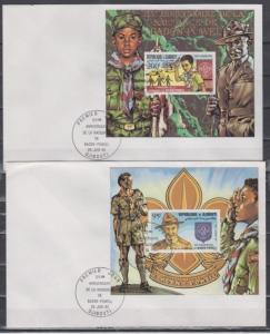 Djibouti, Scott cat. C163-C164. Scout Baden Powell s/shts. 2 First day covers. ^