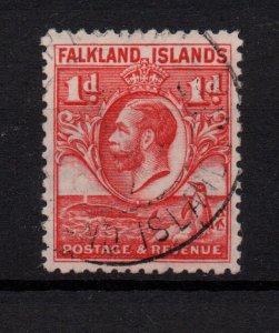 Falkland Islands KGV 1d deep red Line Perf SG117A fine used WS36652