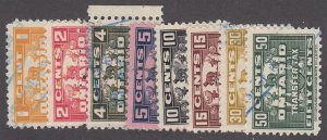 Canada Revenue OST18-OST25 Used Ontario Stock Transfer Tax Stamps