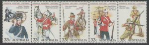 AUSTRALIA SG964a 1985 19th CENTURY MILITARY UNIFORMS MNH