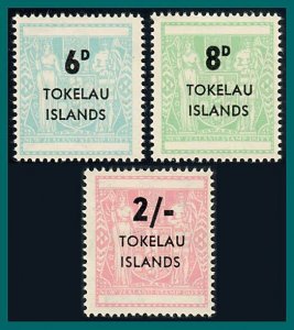 Tokelau 1966 Arms Fiscals, MNH  #6-8,SG6-SG8