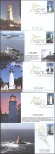 #4146-50 Pacific Lighthouses S & T FDC Set