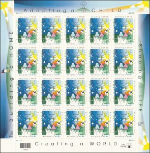 US 3398 Adopting a Child 33c sheet 20 B22222 MNH 2000