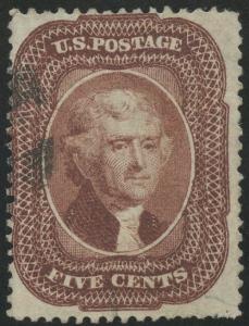 #28 VF USED WITH LIGHT FACE FREE CANCEL (RED BROWN) CV $1,100 HV9791