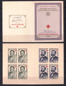 FRANCE STAMPS, 1958. RED CROSS BOOKLET, MNH