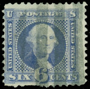 Scott #115, GRID Fancy Cancel, (Similar s-e SD-G 190) Bottom Thins, SCV $225!