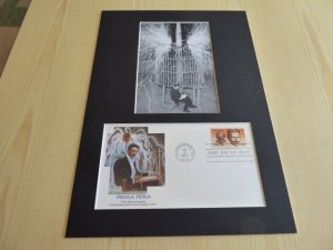 Inventor Nikola Tesla USA FDC Cover and mounted photograph mount size A4