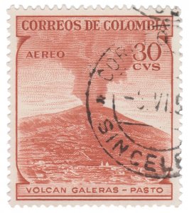 COLOMBIA AIRMAIL STAMP 1954. SCOTT # C244. USED. # 7