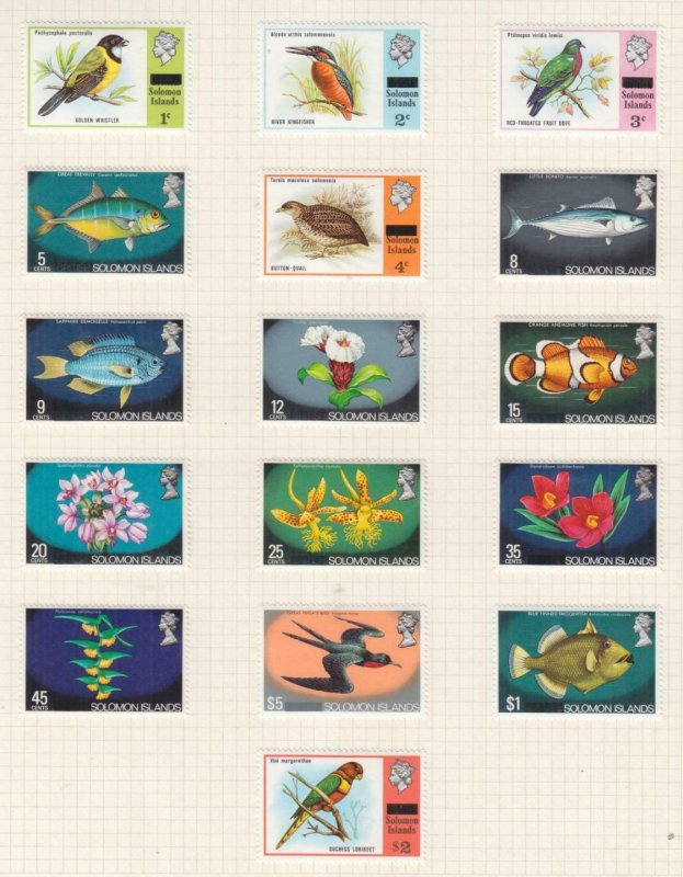 SOLOMON ISLANDS, 1975 Flora & Fauna set of 16, lhm.