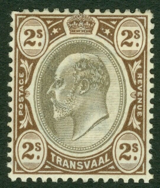 SG 252 Transvaal 2/- black & brown. Very lightly mounted mint CAT £75