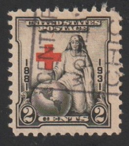 SC# 702 - (2c) - Red Cross, Used single