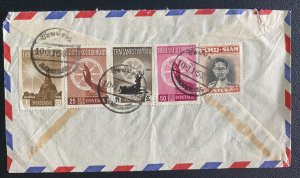 1959 Bangkok Thailand Motors Commercial Airmail cover To Detroit Mi USA