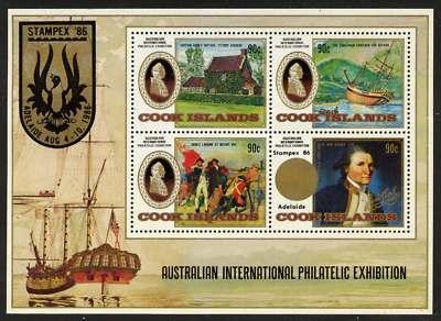 Cook Islands 832b MNH Captain Cook, Ship, STAMPEX o/p