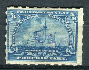 USA; 1870s classic Battleship Revenue issue Mint hinged 5/8c value